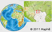 Physical Location Map of Gbon, highlighted country