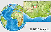 Physical Location Map of Gbon, highlighted parent region, within the entire country