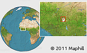 Satellite Location Map of Gbon, highlighted parent region