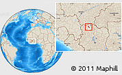 Shaded Relief Location Map of Gbon, highlighted parent region