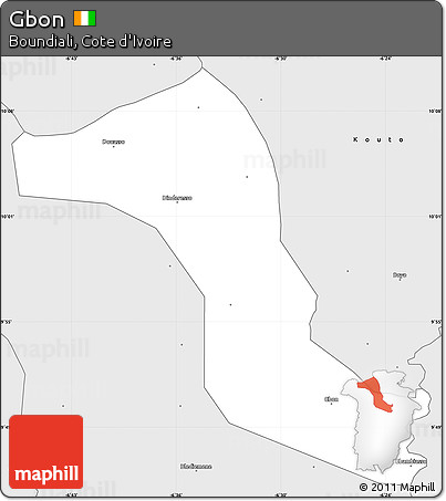 Silver Style Simple Map of Gbon