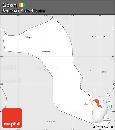 Silver Style Simple Map of Gbon