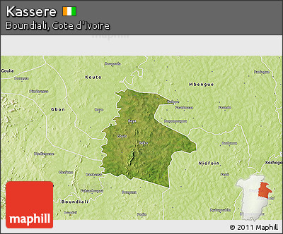 Satellite 3D Map of Kassere, physical outside