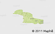 Physical Panoramic Map of Kolia, single color outside