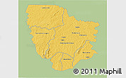 Savanna Style 3D Map of Dabakala, single color outside