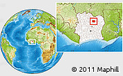 Physical Location Map of Foumbolo, highlighted country, within the entire country