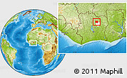 Physical Location Map of Foumbolo, highlighted parent region, within the entire country