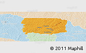 Political Panoramic Map of Foumbolo, lighten