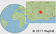 Savanna Style Location Map of Dabakala