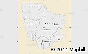 Classic Style Map of Dabakala, single color outside