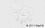 Silver Style Map of Dabakala, single color outside