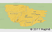 Savanna Style Panoramic Map of Dabakala, single color outside