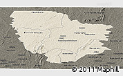 Shaded Relief Panoramic Map of Dabakala, darken