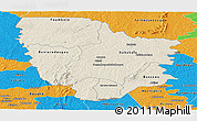 Shaded Relief Panoramic Map of Dabakala, political outside