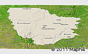 Shaded Relief Panoramic Map of Dabakala, satellite outside