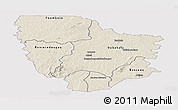 Shaded Relief Panoramic Map of Dabakala, single color outside