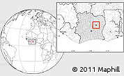 Blank Location Map of Satama-Sokoura, highlighted country, within the entire country