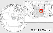 Blank Location Map of Satama-Sokoura, highlighted country, highlighted parent region, within the entire country