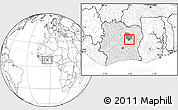Blank Location Map of Satama-Sokoura, highlighted country, highlighted parent region