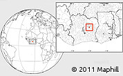 Blank Location Map of Satama-Sokoura, highlighted parent region