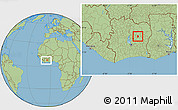 Savanna Style Location Map of Satama-Sokoura, within the entire country