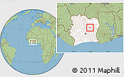 Savanna Style Location Map of Satama-Sokoura, highlighted country