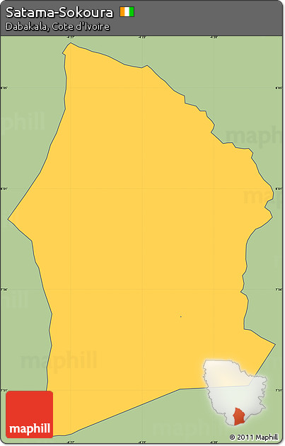 Savanna Style Simple Map of Satama-Sokoura, cropped outside