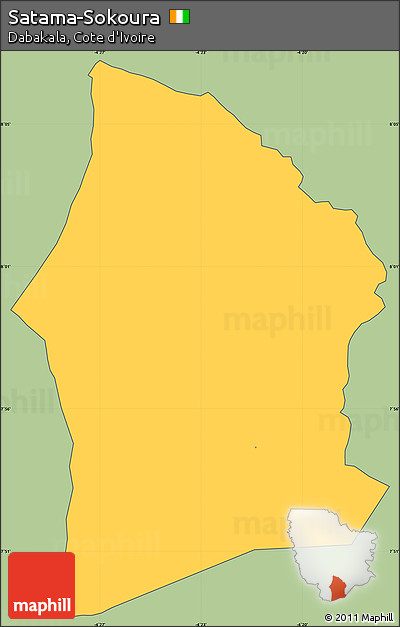 Savanna Style Simple Map of Satama-Sokoura, cropped outside