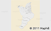 Classic Style 3D Map of Danane, single color outside