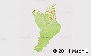 Physical 3D Map of Danane, cropped outside