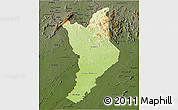 Physical 3D Map of Danane, darken