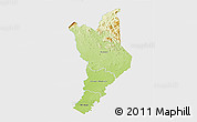 Physical 3D Map of Danane, single color outside