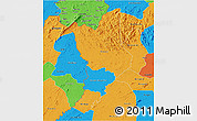 Political 3D Map of Danane