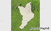 Shaded Relief 3D Map of Danane, satellite outside