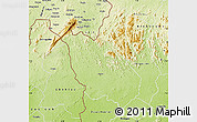 Physical Map of Danane