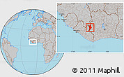 Gray Location Map of Danane