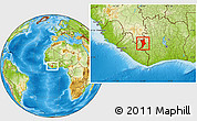 Physical Location Map of Danane