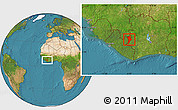 Satellite Location Map of Danane