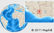 Shaded Relief Location Map of Danane