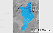 Political Shades Map of Danane, desaturated