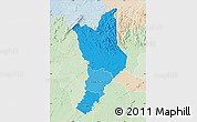 Political Shades Map of Danane, lighten