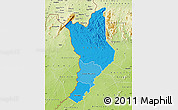 Political Shades Map of Danane, physical outside
