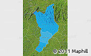Political Shades Map of Danane, satellite outside