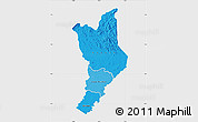 Political Shades Map of Danane, single color outside