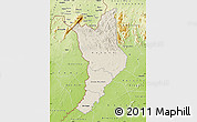 Shaded Relief Map of Danane, physical outside