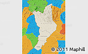Shaded Relief Map of Danane, political outside