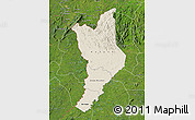 Shaded Relief Map of Danane, satellite outside