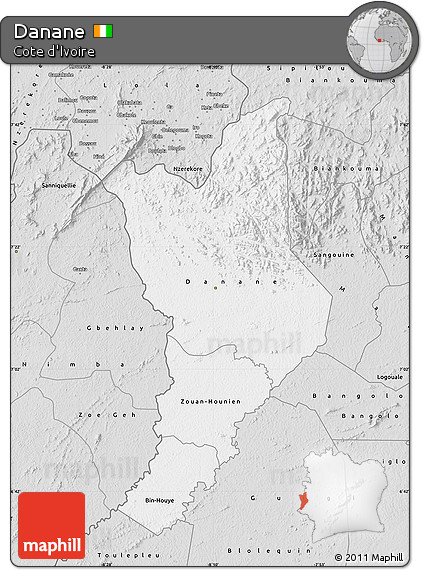 Silver Style Map of Danane