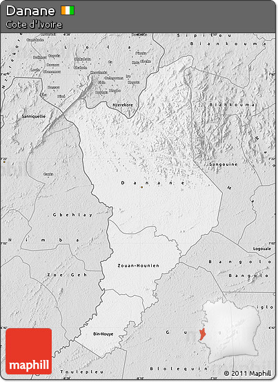 Silver Style Map of Danane