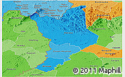 Political Shades Panoramic Map of Danane